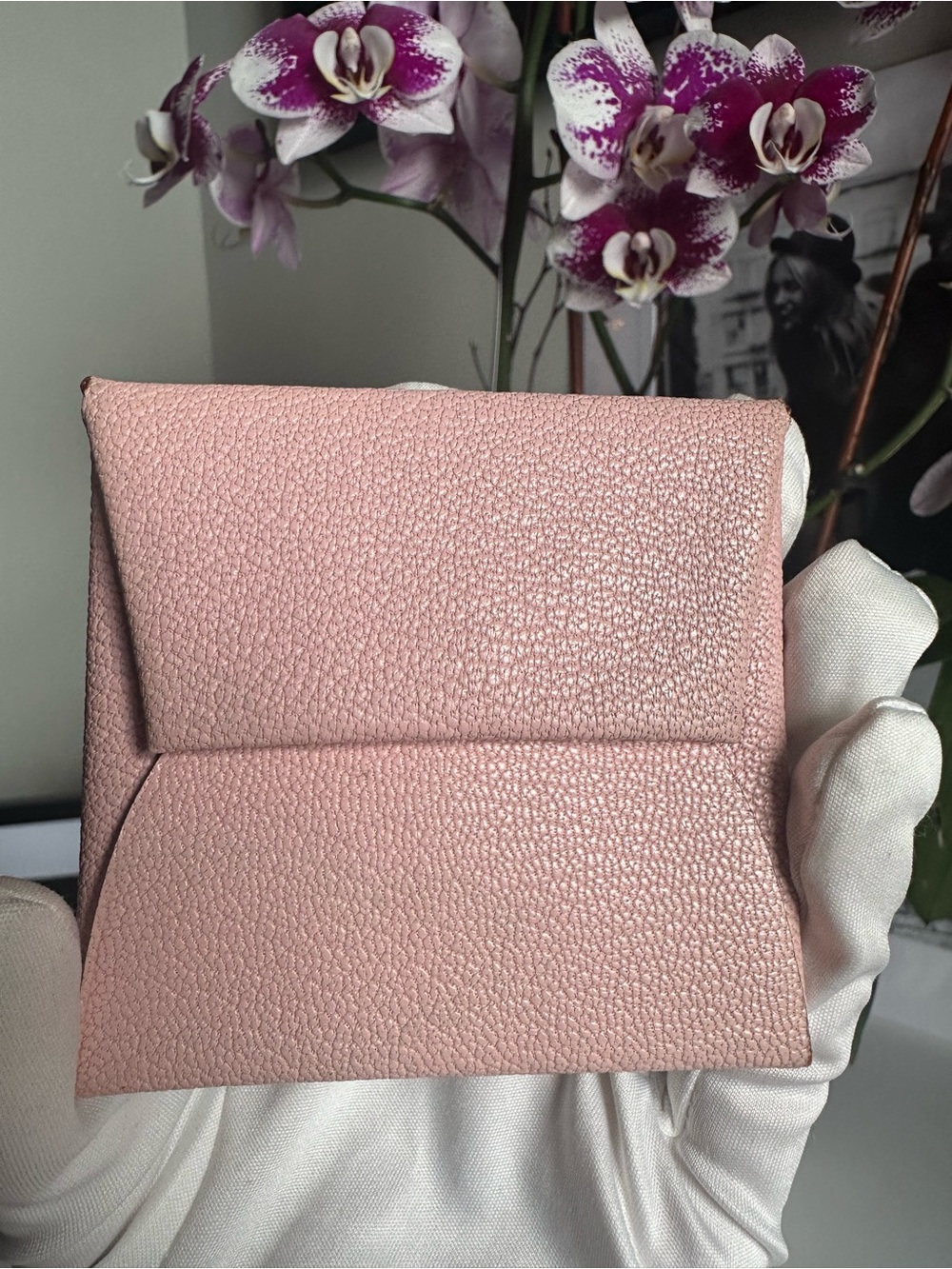 Hermès Bastia Coin Purse Rose Darling Chèvre Mysore Leather Card Holder - Picture 5 of 12